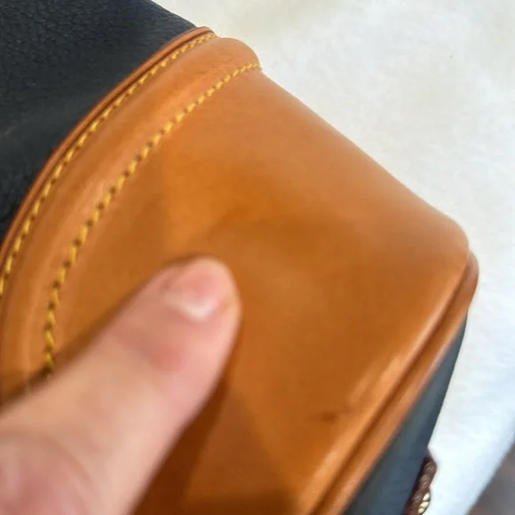 Dooney & Bourke Navy and Tan Satchel - Picture 13 of 16